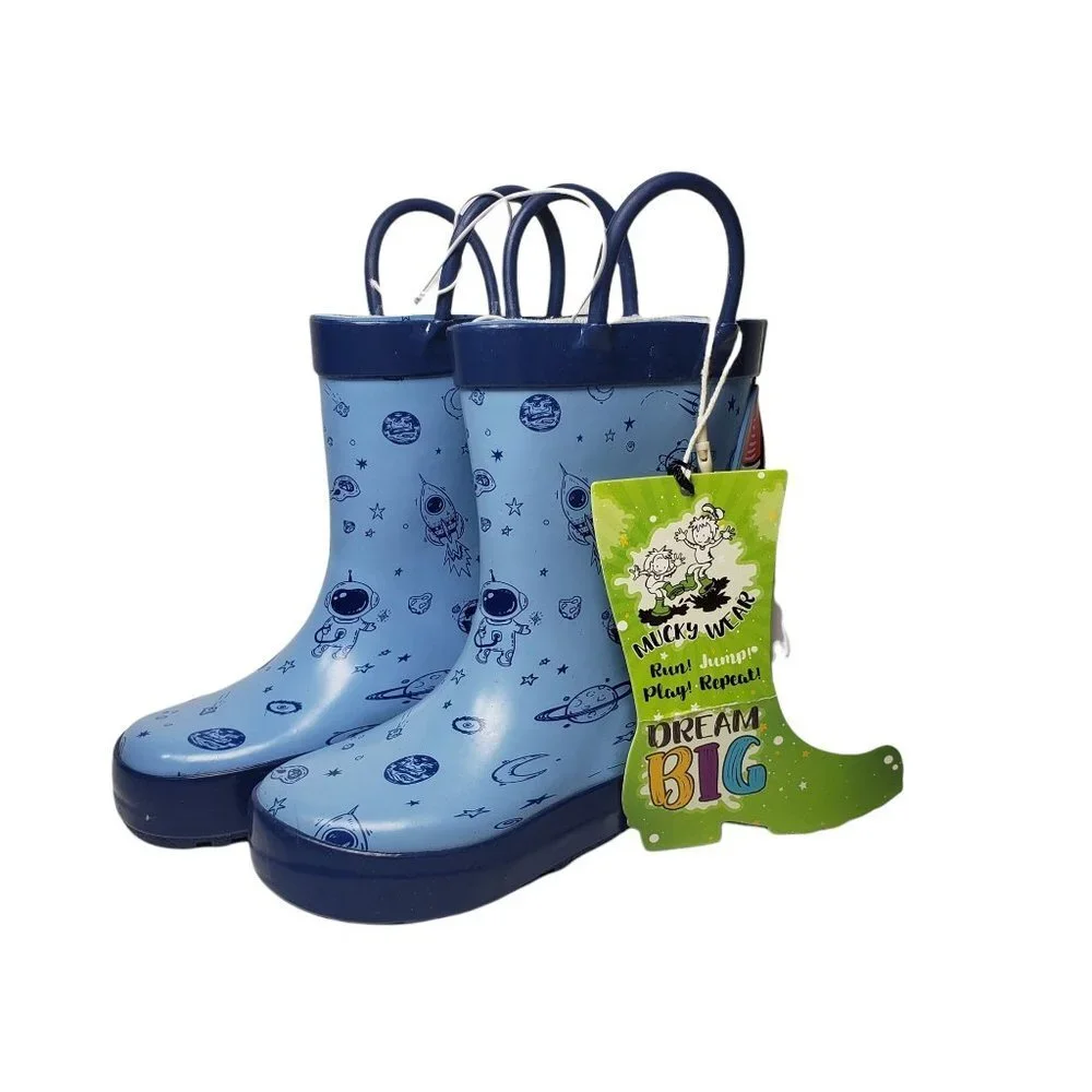 NWT Mucky Wear 3D‎ Rocket Loop Rain boots Size 4T